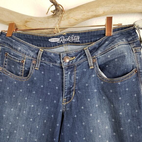 Old navy Rockstar distressed star patterned jeans - Picture 7 of 8